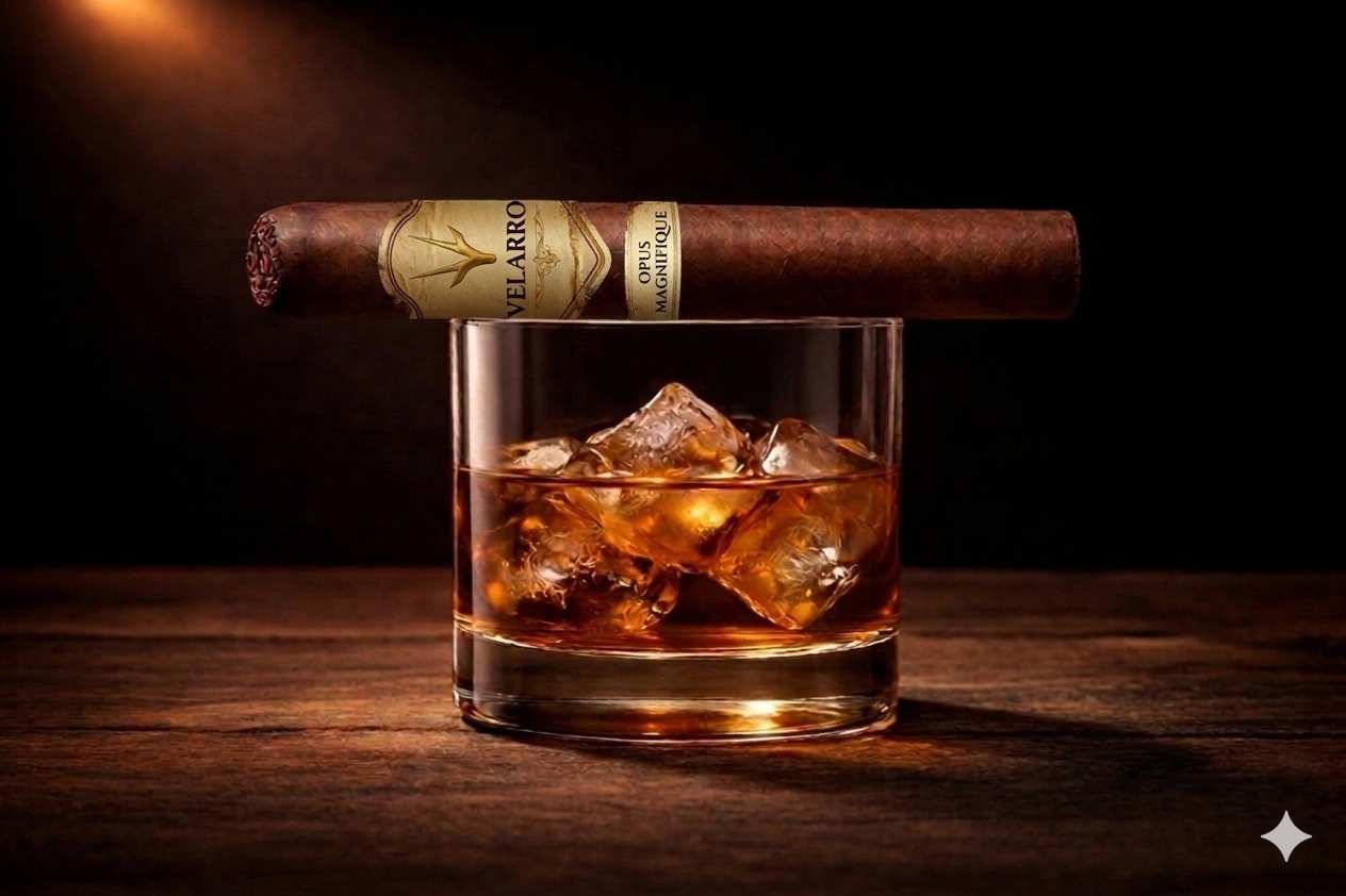 Cigar with whiskey