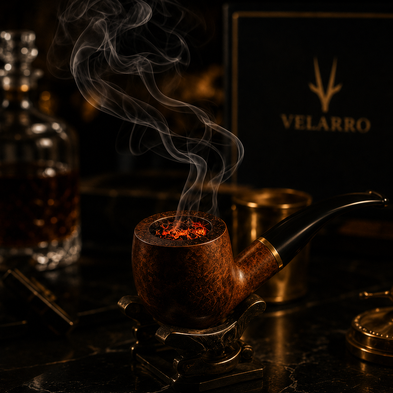 Handcrafted pipe and tobacco